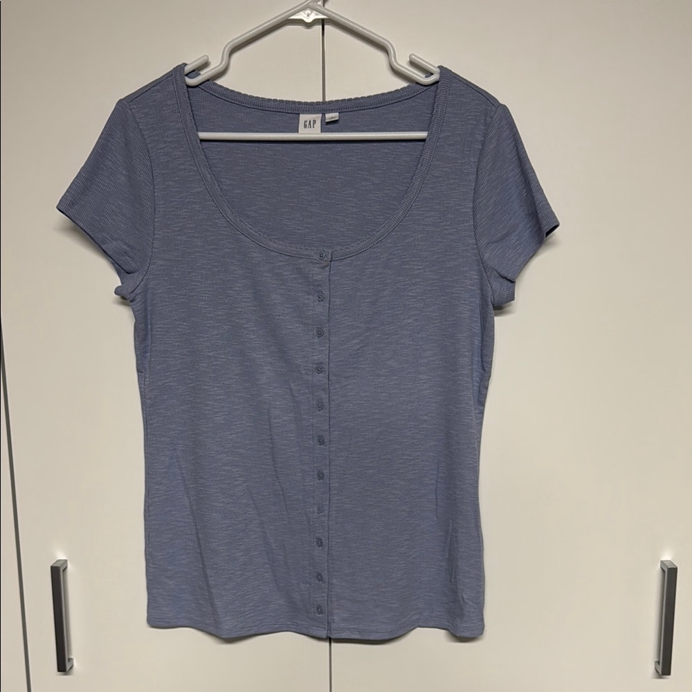GAP Light Blue Fitted Short Sleeve T-Shirt